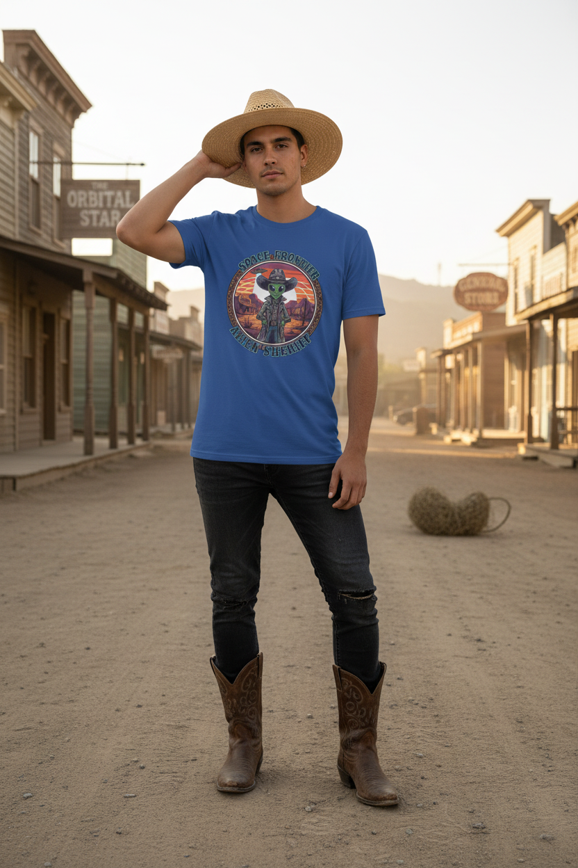 Alien Sheriff Tee Royal Blue Town