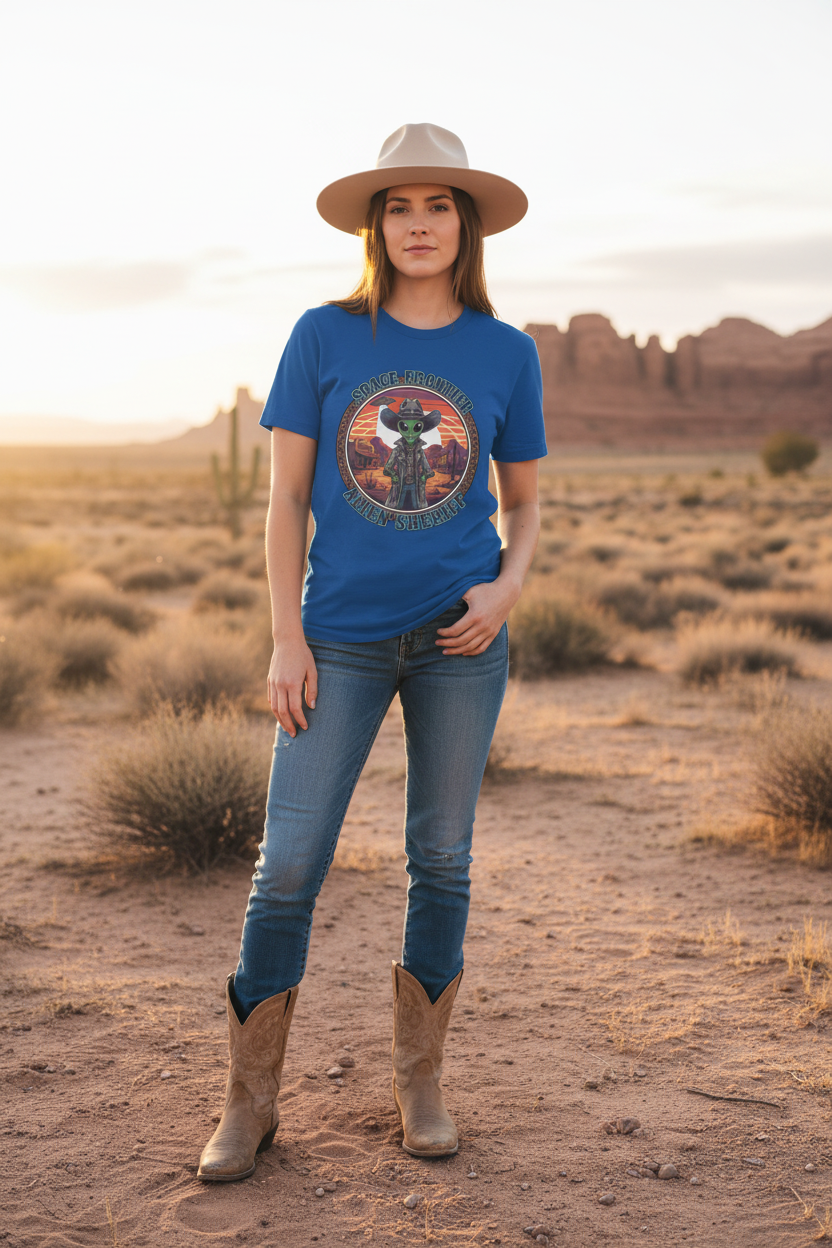 Alien Sheriff Tee Royal Blue