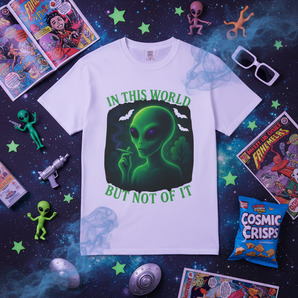 Alien Tee - Sci-Fi Flatlay