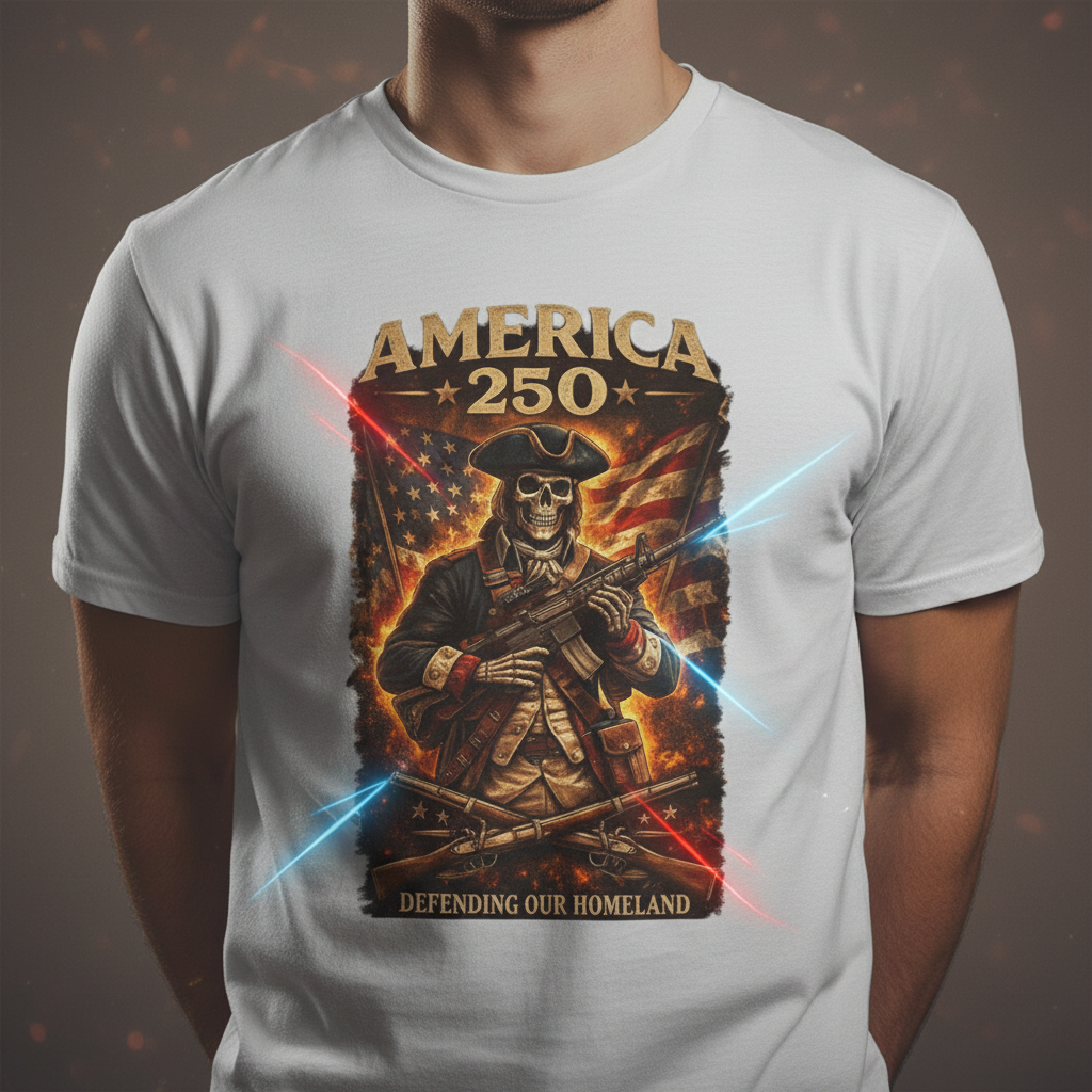 AMERICA 250 Crew Tee Close-Up Mockup 1