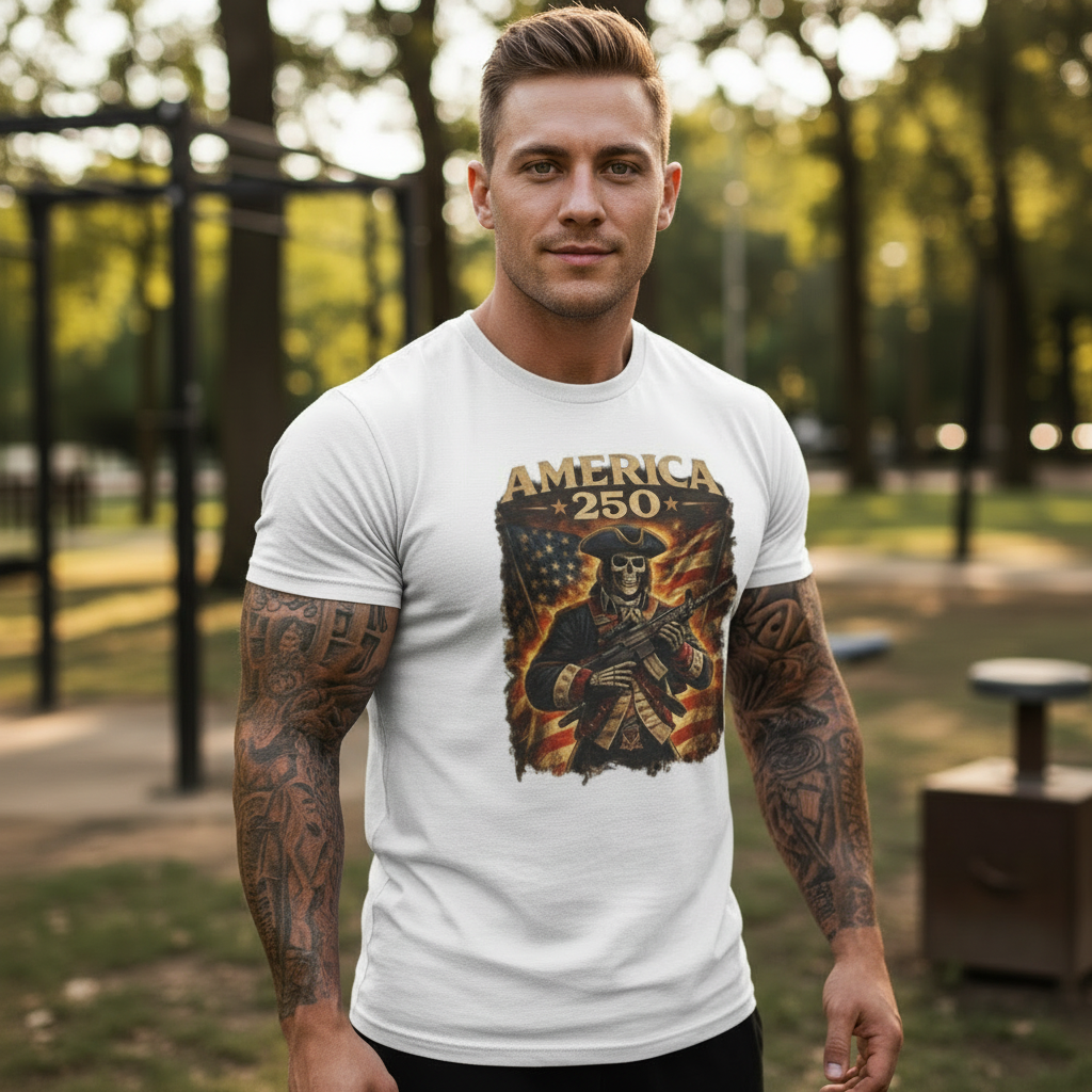 AMERICA 250 Crew Tee - Hands Down Pose