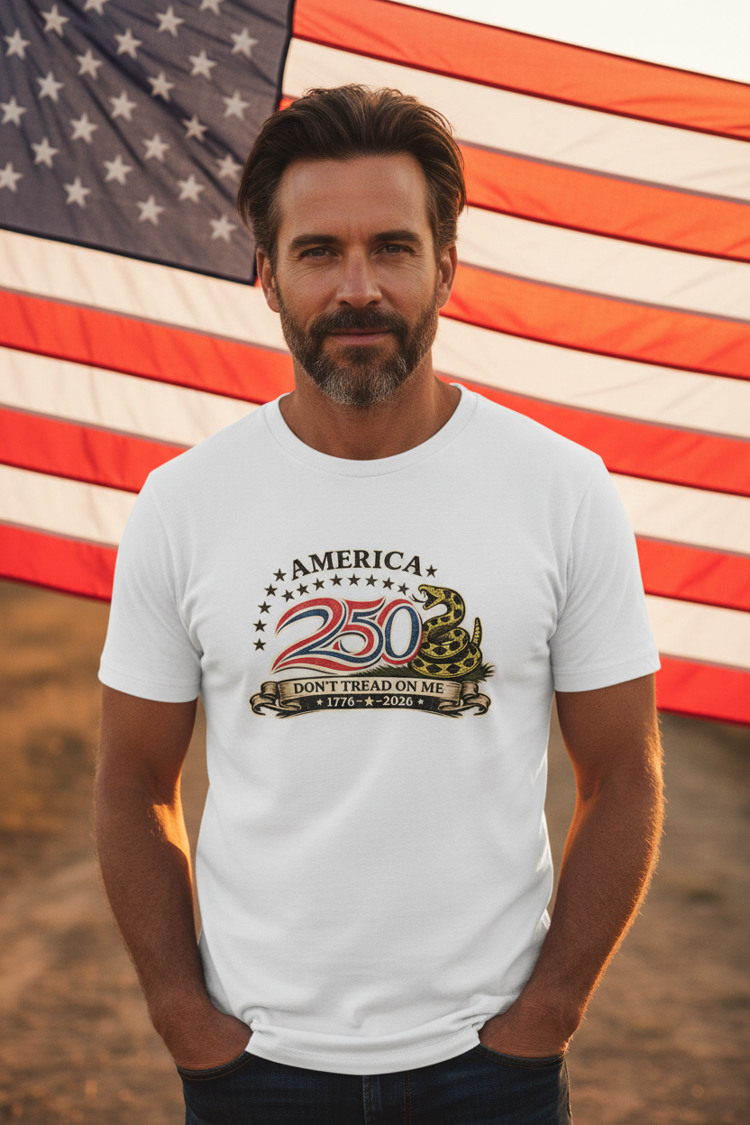 America 250 Don't Tread - White Tee Flag