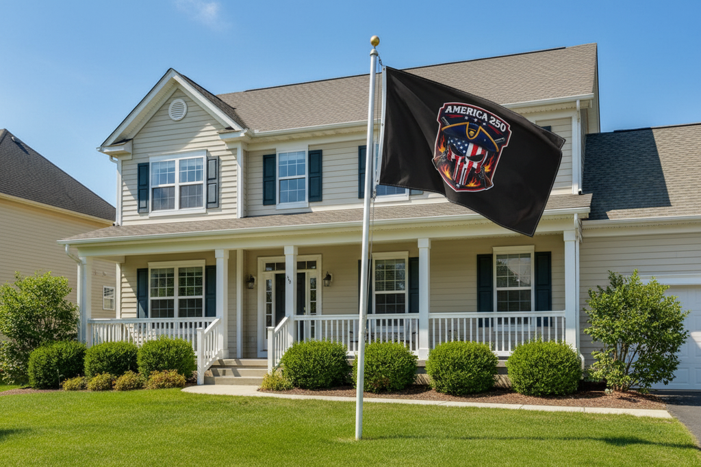 America 250 Flag on House