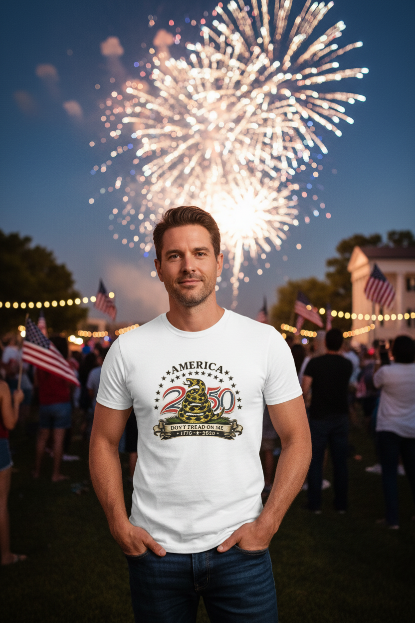 America 250 - White Tee Fireworks