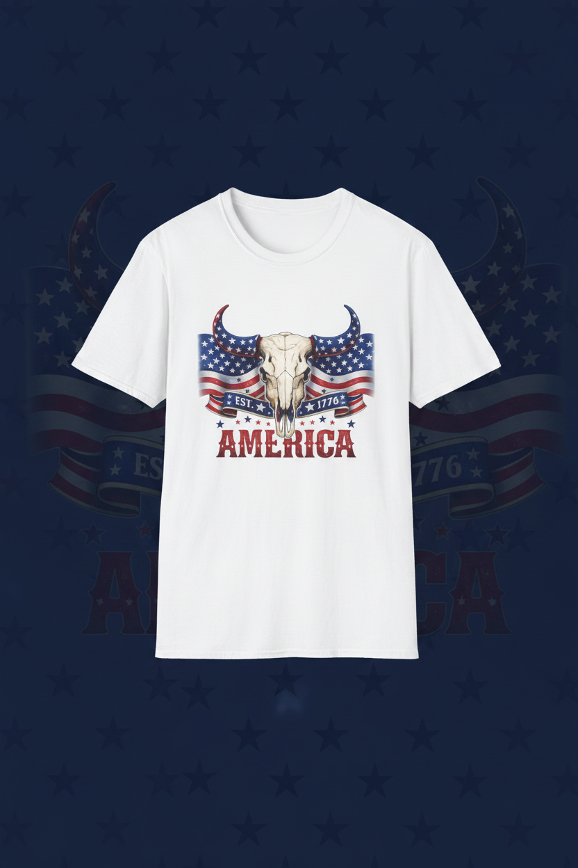 America Skull Tee - Ghost Mannequin