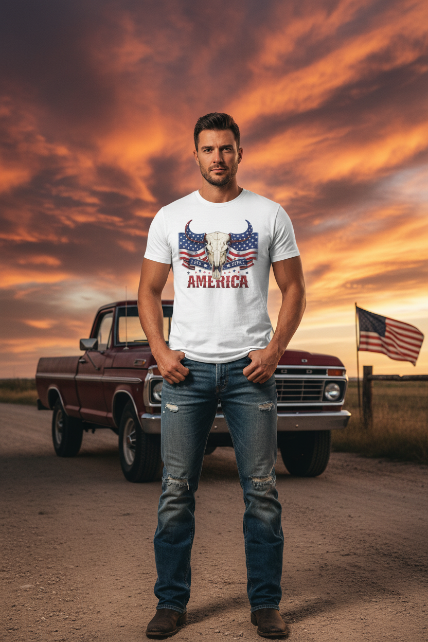 America Skull Tee - Male