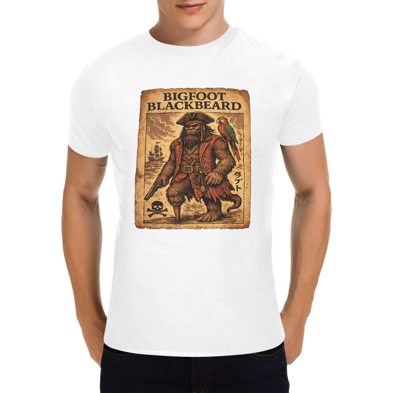 Old Parchment Bigfoot Blackbeard T-Shirt