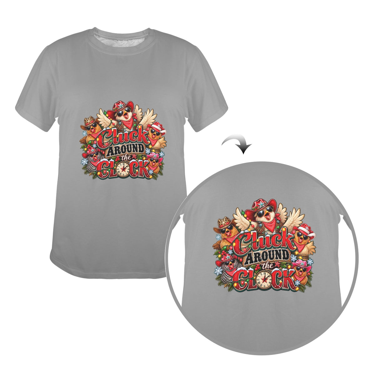 Cluck Around the Clock Women’s Christmas T-Shirt