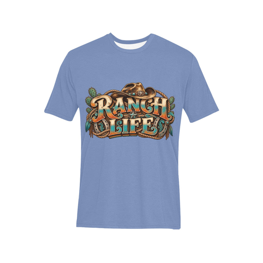 Ranch Life Men’s T-Shirt  Vintage Western Cowboy Ranch Graphic Tee