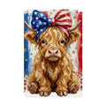 Patriotic Highland Cow Tin Sign Custom Iron Wall Art Made  in USA