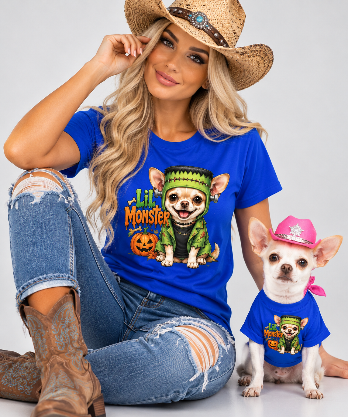 Lil Monster Chihuahua Halloween Ladies Tee   Inspired by Coco of Wolf Hill Ranch 🐾  🎃