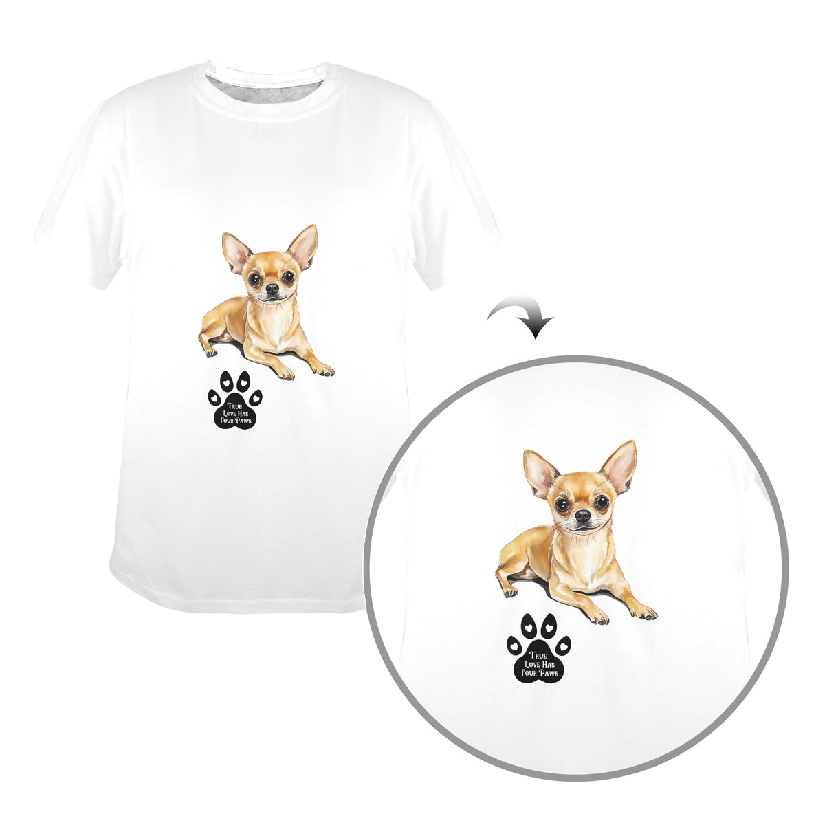 Cute Chihuahua Women’s T-Shirt – Adorable Dog Mom Graphic Tee for Chihuahua Lovers
