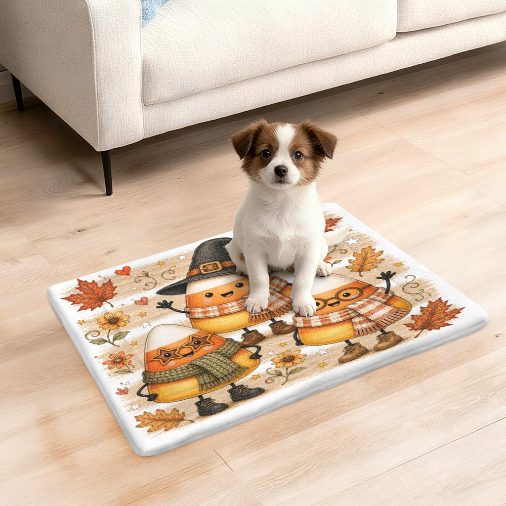 Candy Corn Crew Halloween Pet Mat