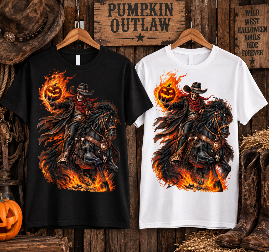 Pumpkin Outlaw Cowboy Unisex Western Tee