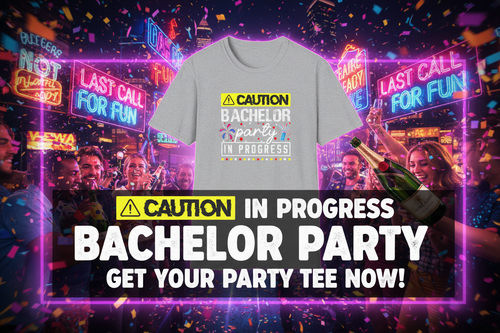 Bachelor Party Caution In Progress banner ad