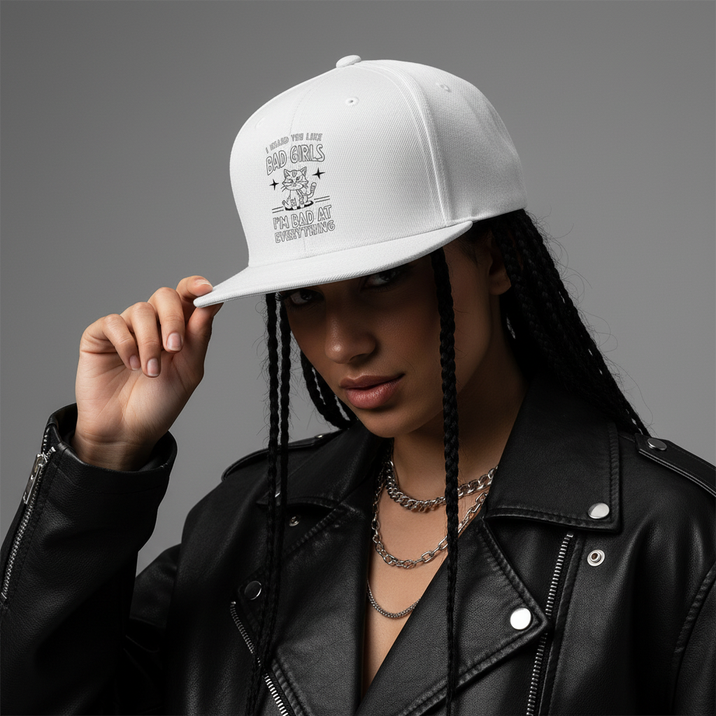 Bad Girls Cat Snapback Studio Mockup 2