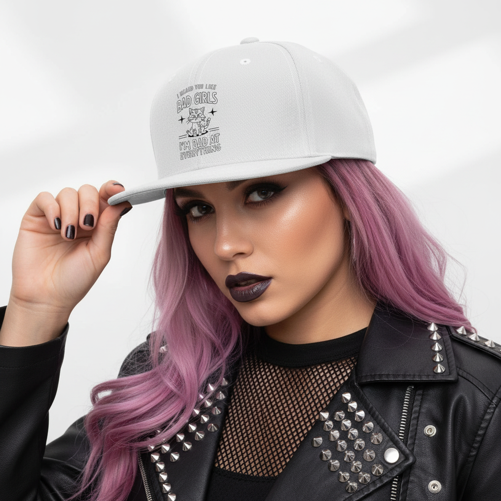 Bad Girls Cat Snapback Studio Mockup 3