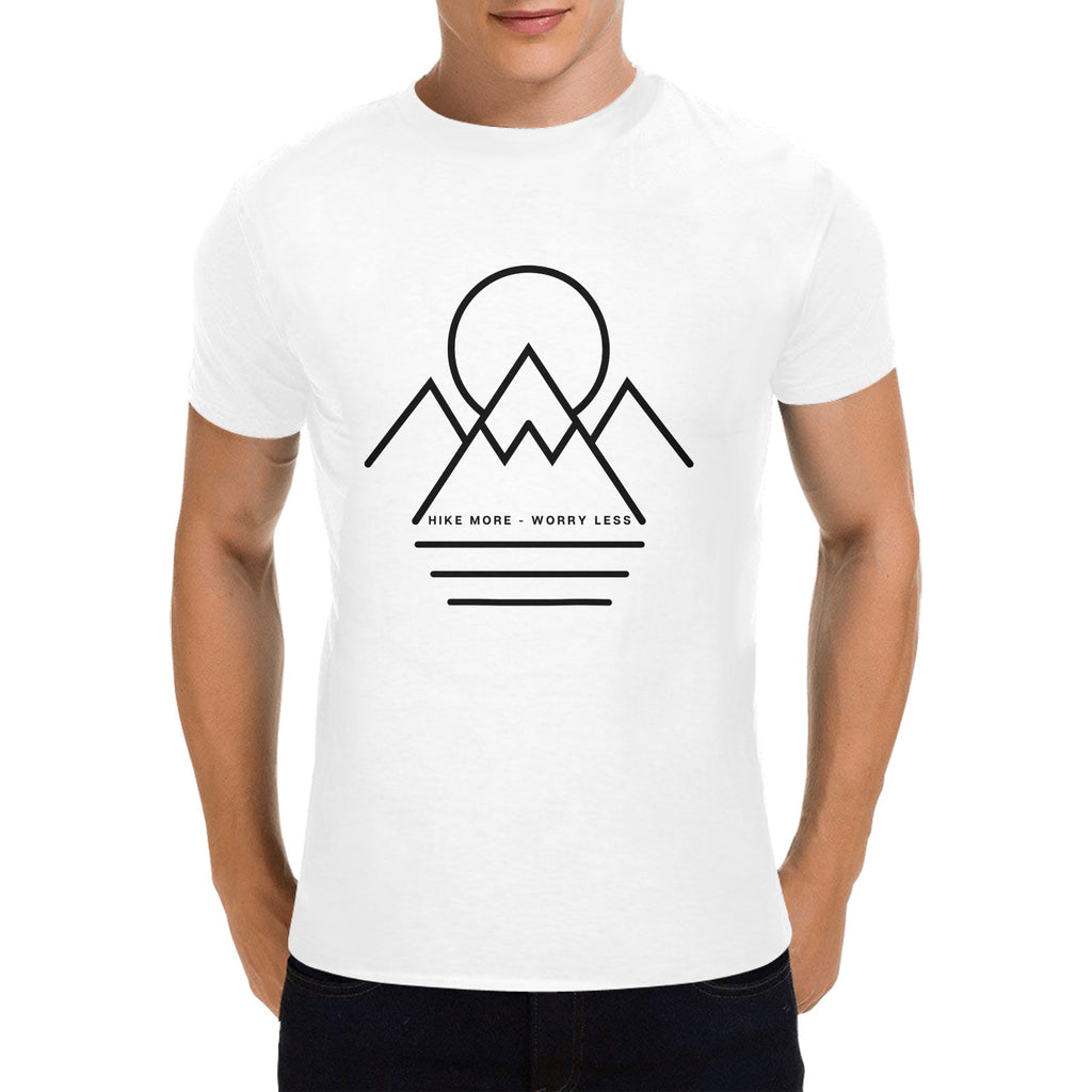 Hike More Worry Less — Minimalist Mountain Graphic Tee