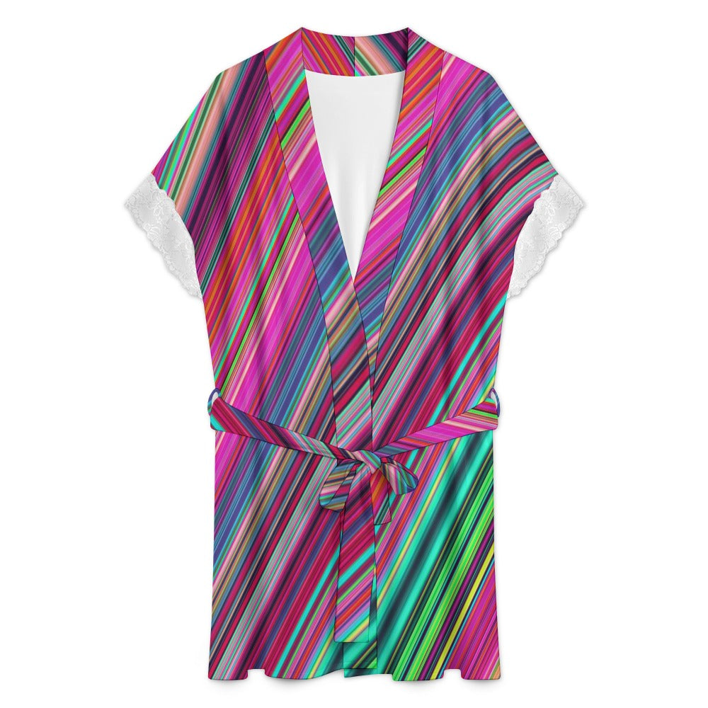 Women's Lace-Trimmed Kimono Robe Collection