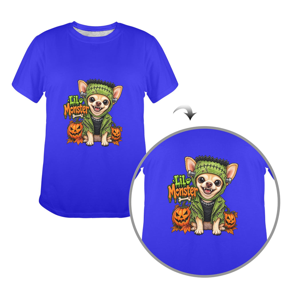 Lil Monster Chihuahua Halloween Ladies Tee   Inspired by Coco of Wolf Hill Ranch 🐾  🎃