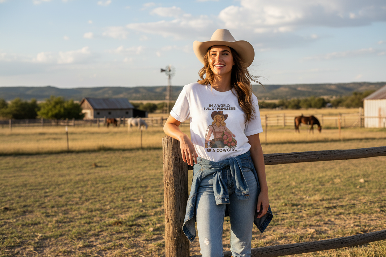 Be a Cowgirl Tee - Realistic Banner