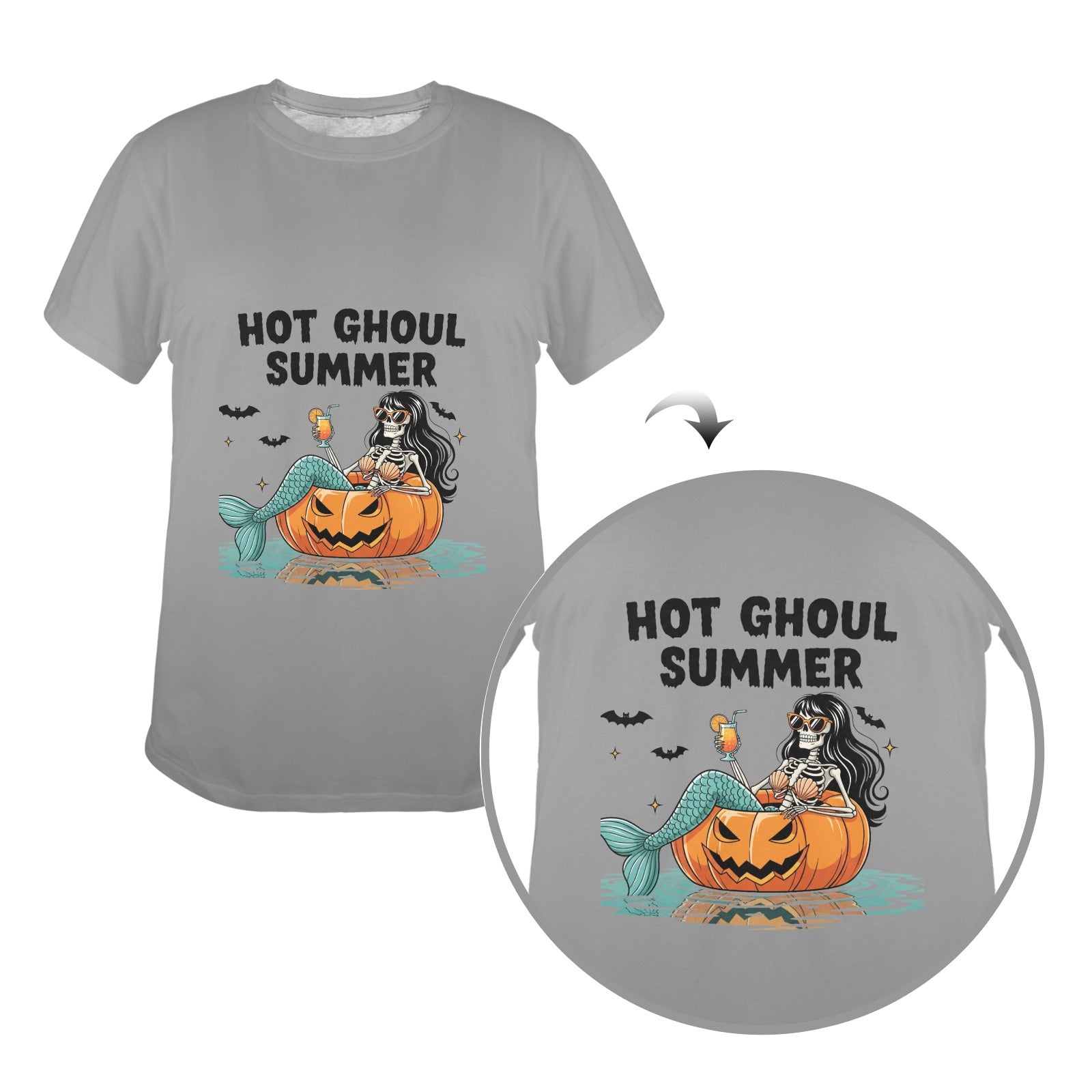 Hot Ghoul Summer Tee — Skeleton Mermaid Halloween Shirt | Wolf Hill Ranch