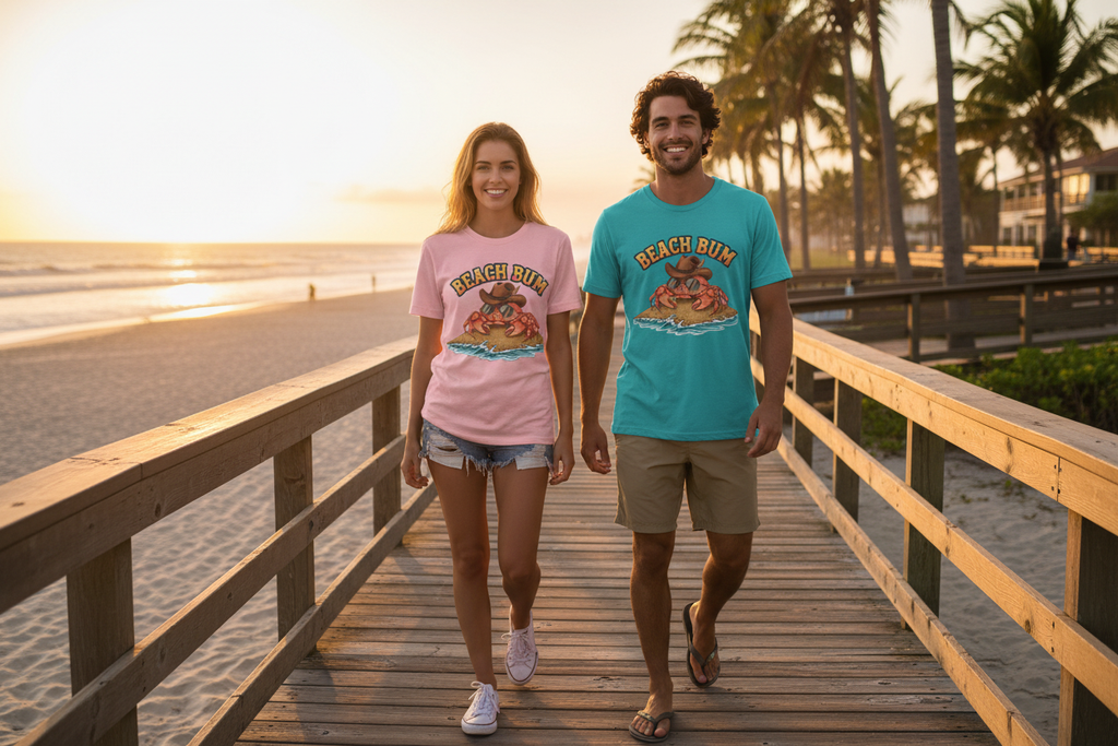 Beach Bum Crab - Pink & Teal