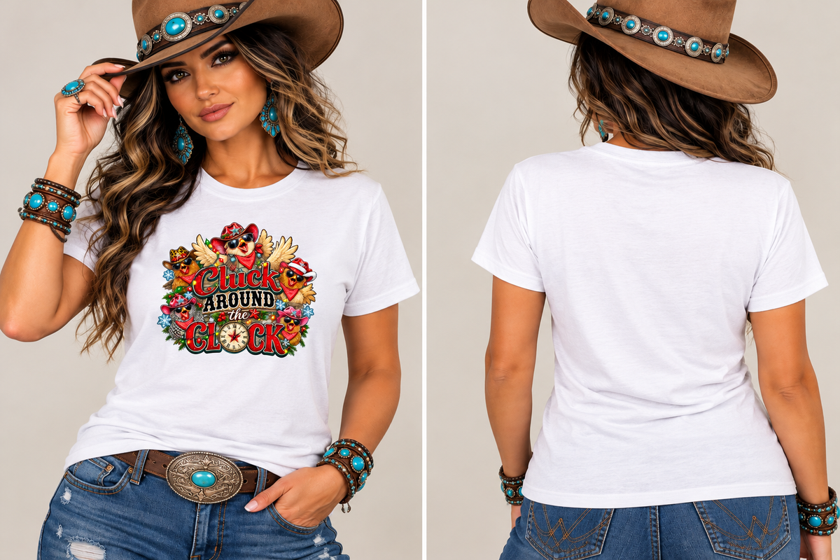 Cluck Around the Clock Women’s Christmas T-Shirt