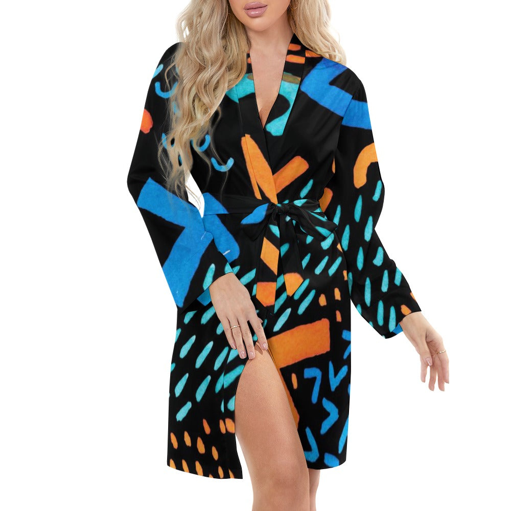 Electric Groove Robe Ladies Long Sleeve  retro 80s