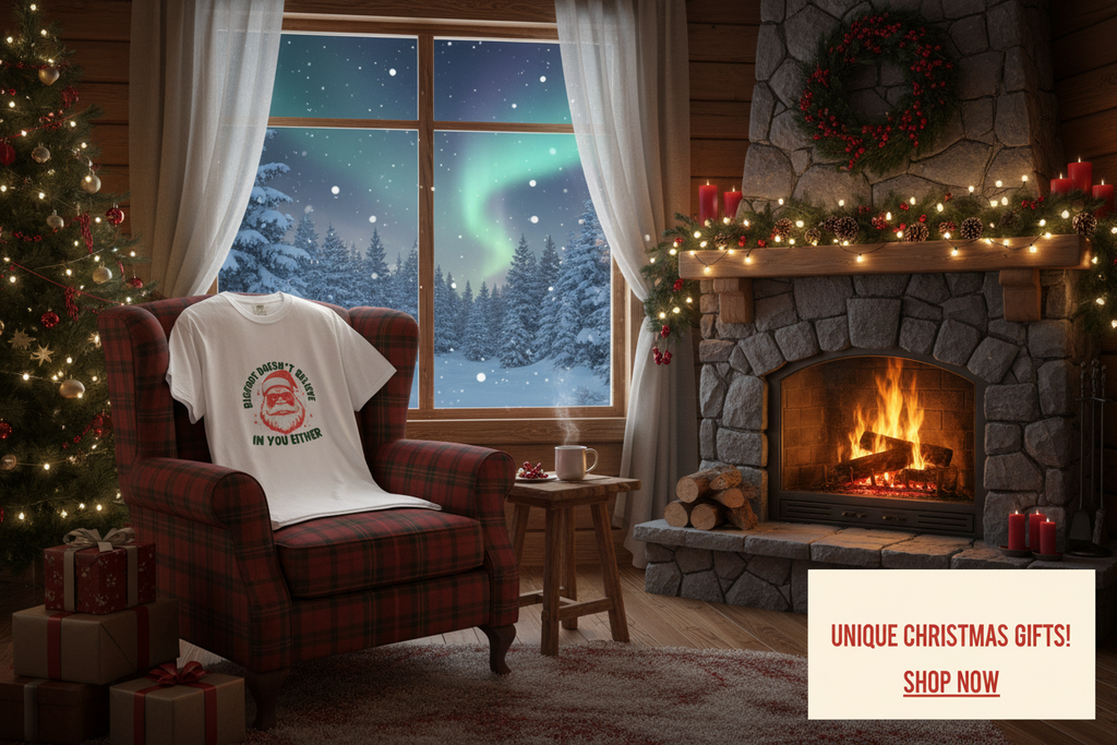 Bigfoot Holiday Humor T-shirt Banner Ad