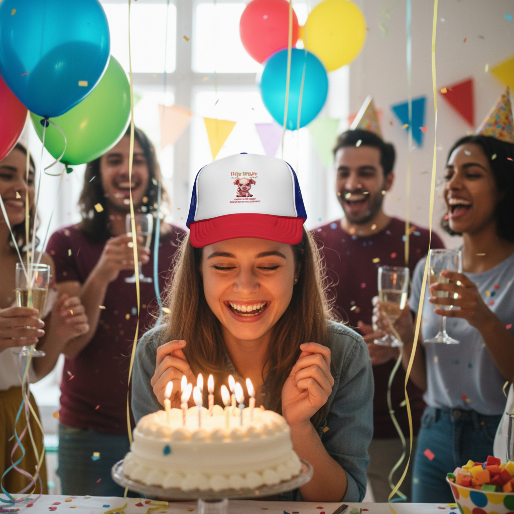 Birthday Pig Hat Birthday Party Mockup