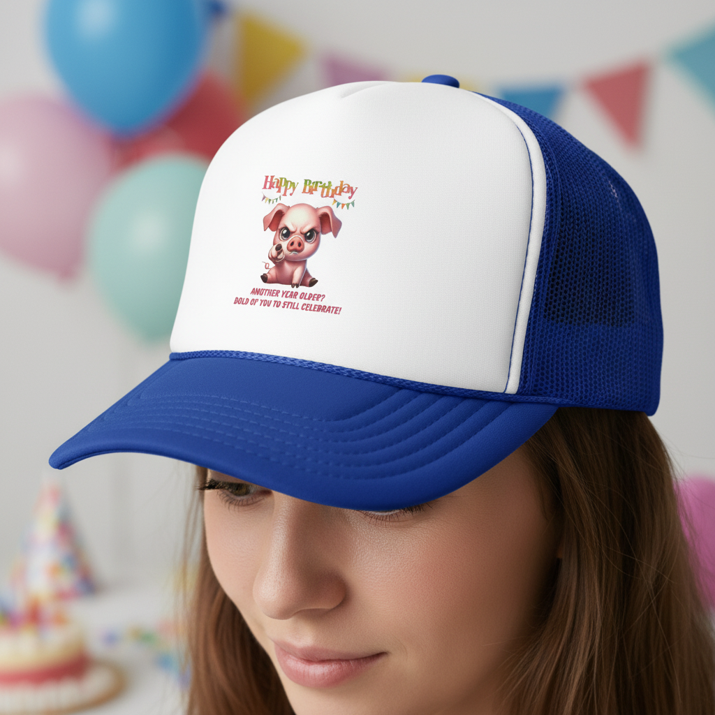Birthday Pig Hat Close-Up Mockup