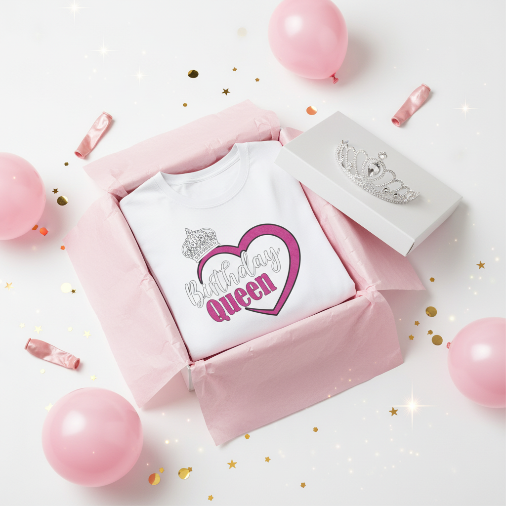 Birthday Queen Gift Box Mockup