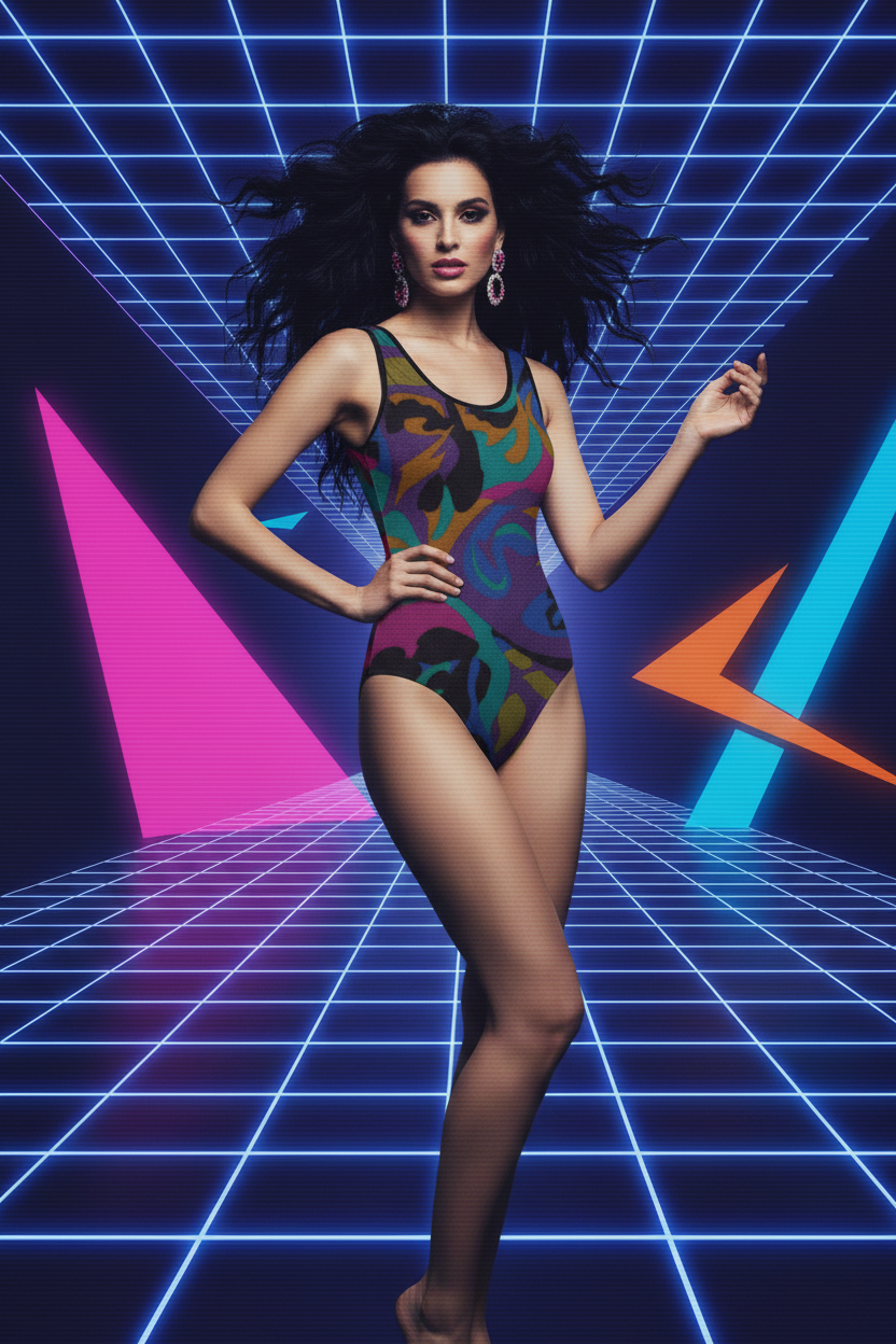 Black-haired model playful pose