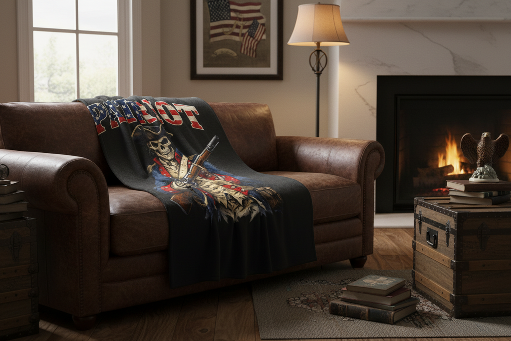 Blanket Draped Over Sofa