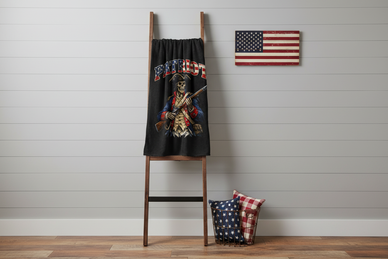 Blanket on Decorative Ladder