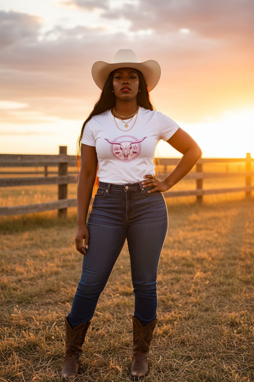 Blush Longhorn - White