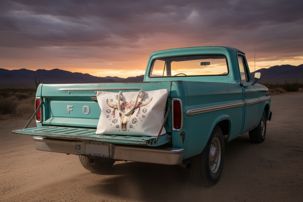 Boho Cow Skull Weekender - Motorcycle