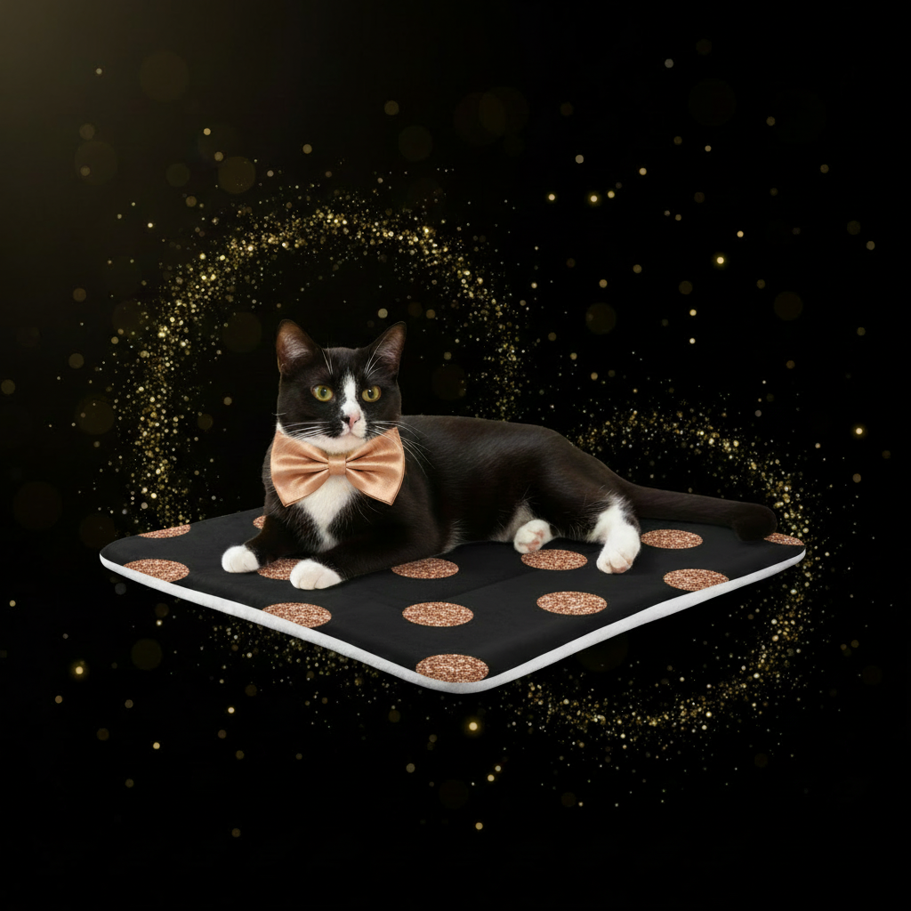 Boot on Rose Gold Champagne Dot Mat