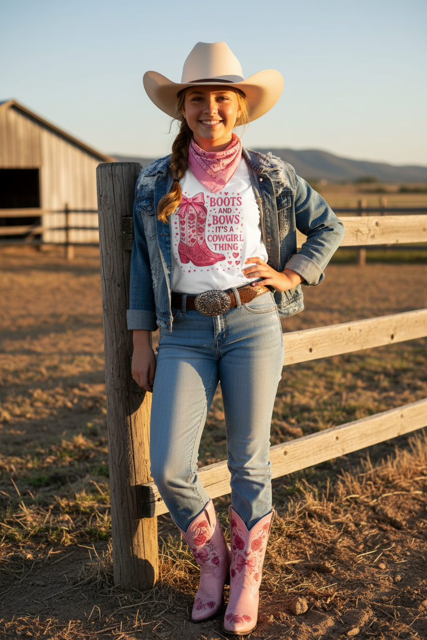 Boots and Bows Cowgirl Tee Mockup