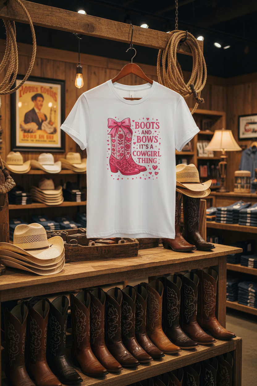 Boots and Bows Tee - Western Store Display