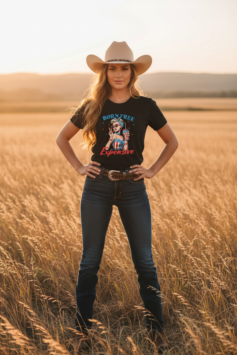 Born Free Black Cowgirl Mockup