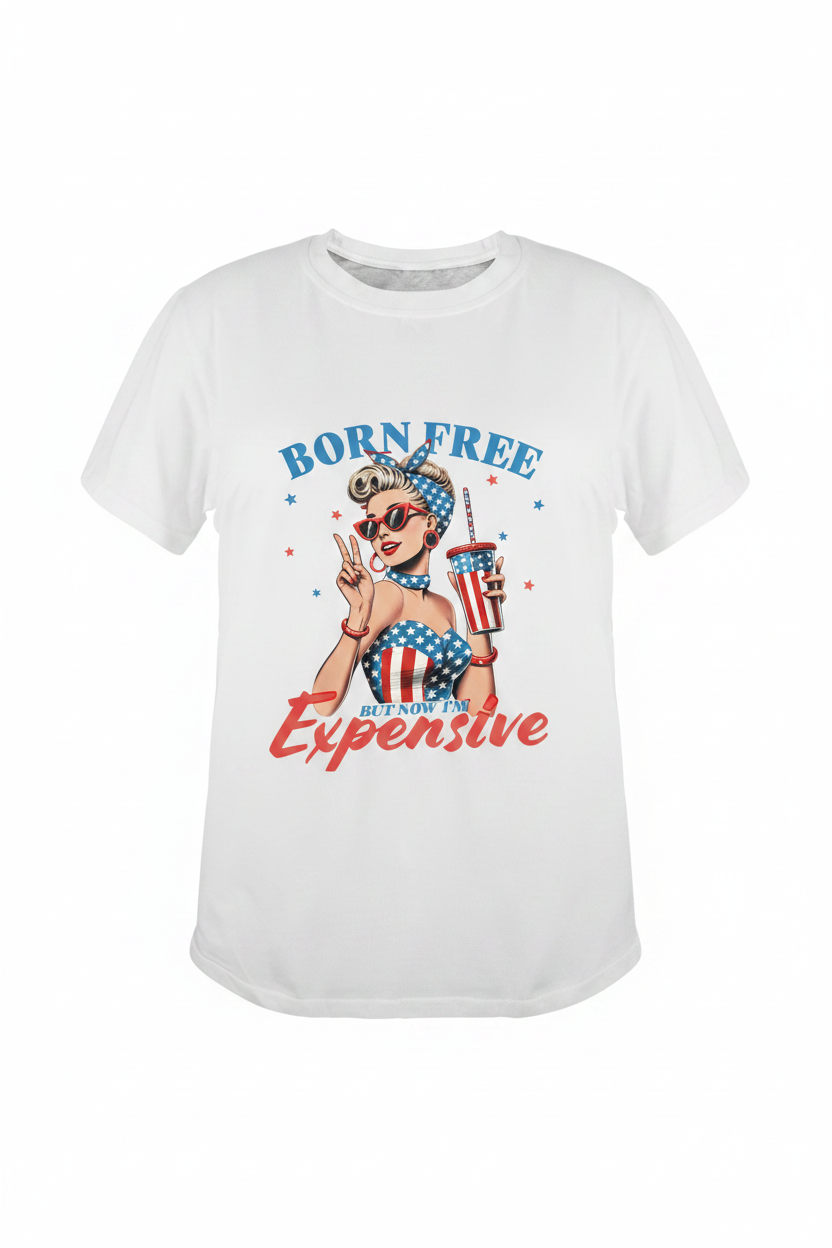 Born Free White T-Shirt Mockup