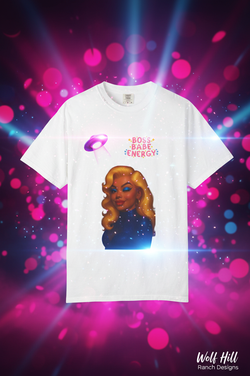 Boss Babe Energy poster art with Wolf Hill Ranch Designs