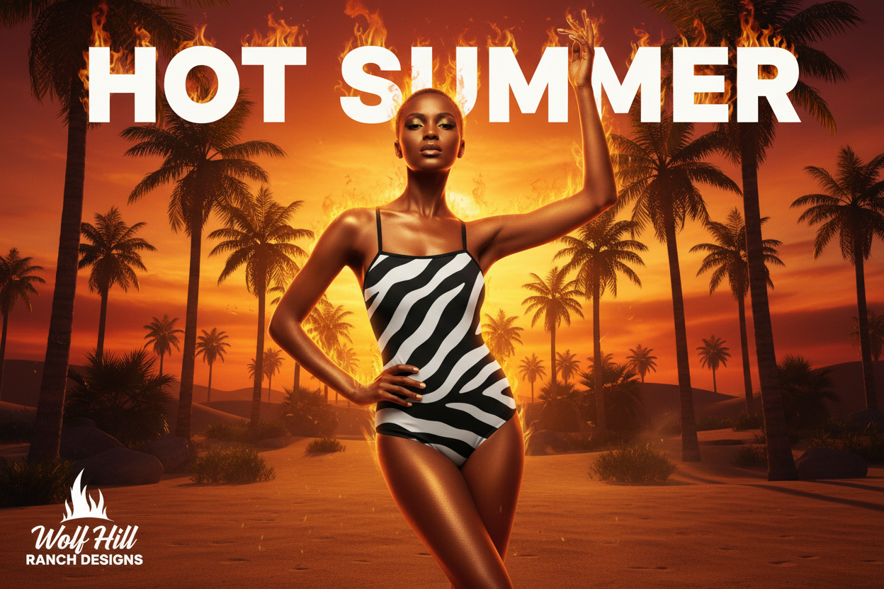 Bronze goddess hot summer zebra stripe banner