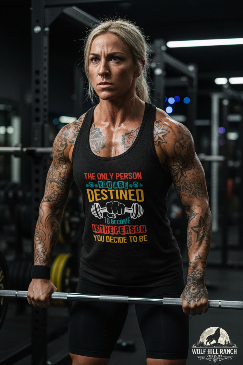 Built Blonde Woman Gym Workout