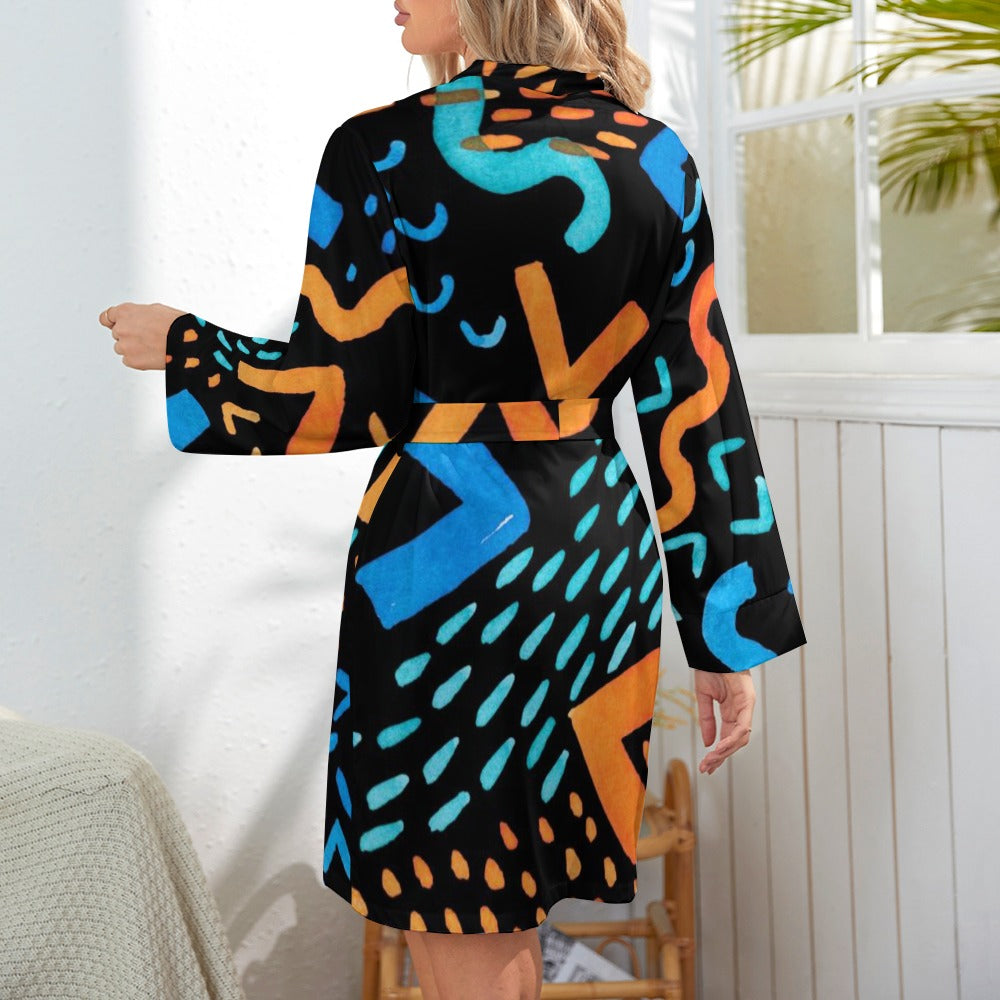 Electric Groove Robe Ladies Long Sleeve  retro 80s