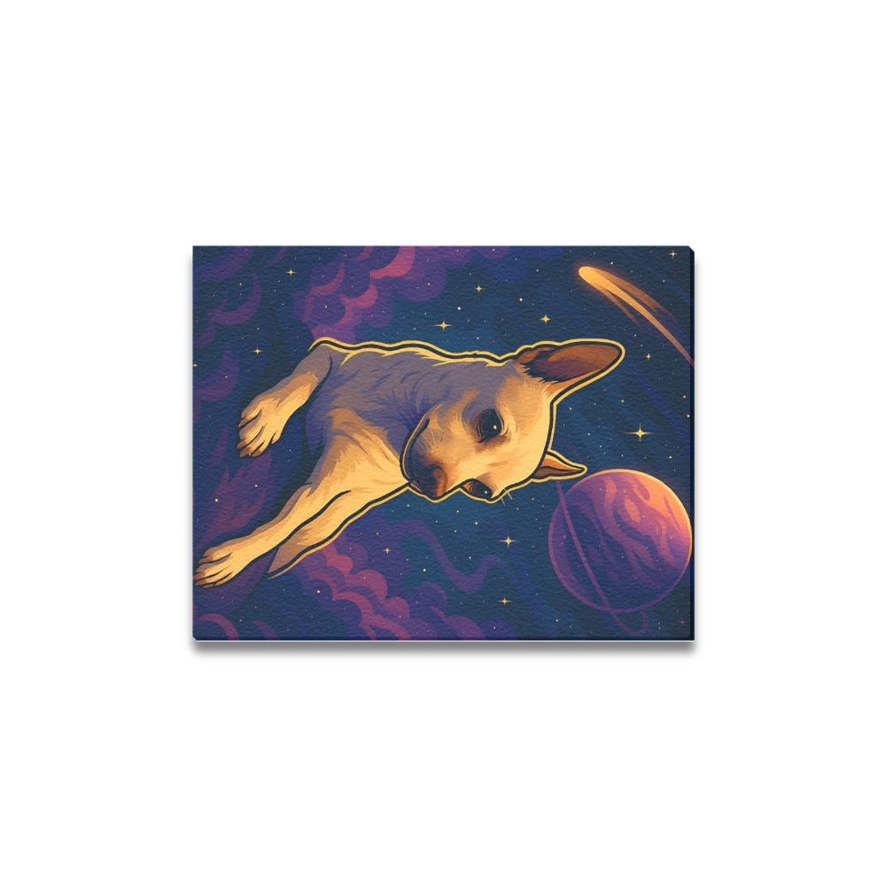 Coco the Star Traveler   Cosmic Coco Framed Canvas Print 11"x14"