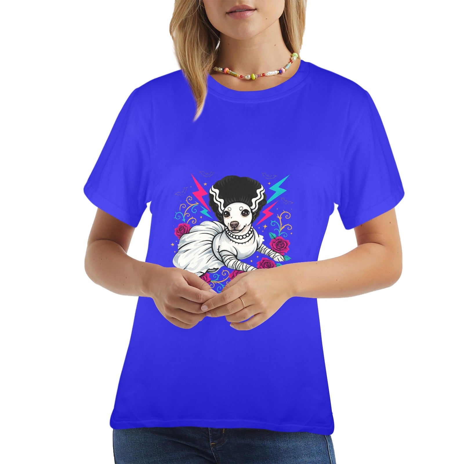 Bride of Barkenstein  Women's Graphic Tee Chihuahua Horror Character,