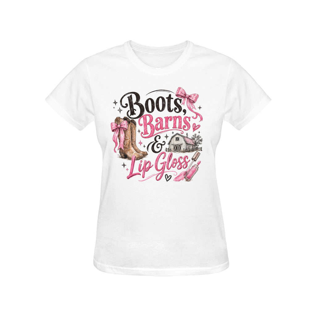 Women's Boots, Barns and Lip Gloss T-shirt